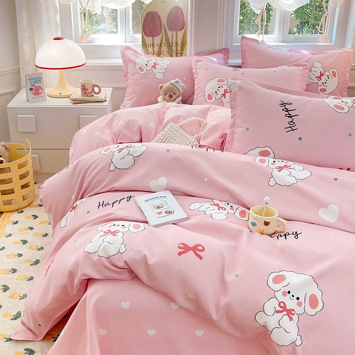 91家纺网 家纺一手货源 找家纺 世爵 2026春夏新款亲肤磨毛印花四件套 温暖萌宝