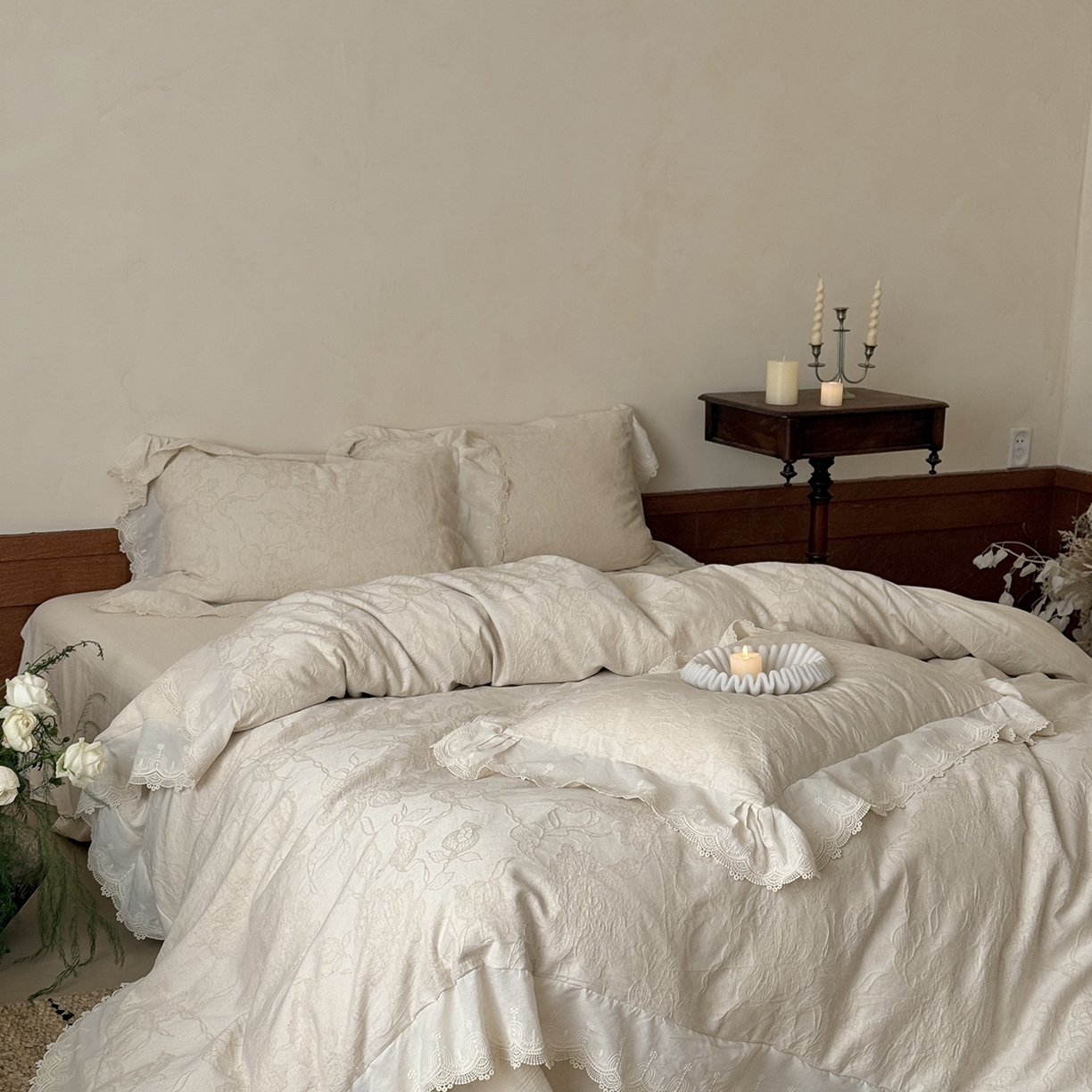 91家纺网 家纺一手货源 找家纺 （总）MIU缪家居 2026新款色织提花棉麻四件套-月光织锦