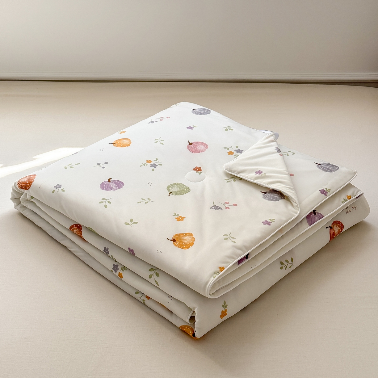 91家纺网 家纺一手货源 找家纺 雯雨家纺 2026新款A类凉感丝夏被夏凉被空调被 彩色南瓜