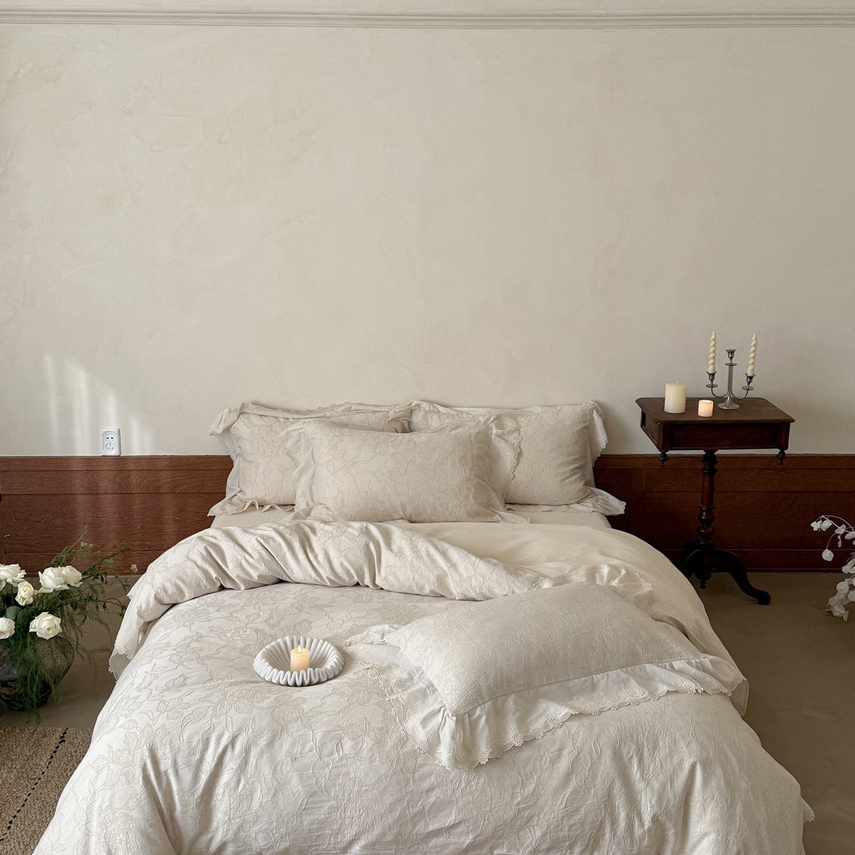 91家纺网 家纺一手货源 找家纺 （总）MIU缪家居 2026新款色织提花棉麻四件套-月光织锦