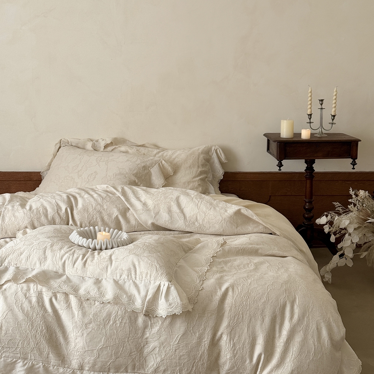 91家纺网 家纺一手货源 找家纺 （总）MIU缪家居 2026新款色织提花棉麻四件套-月光织锦