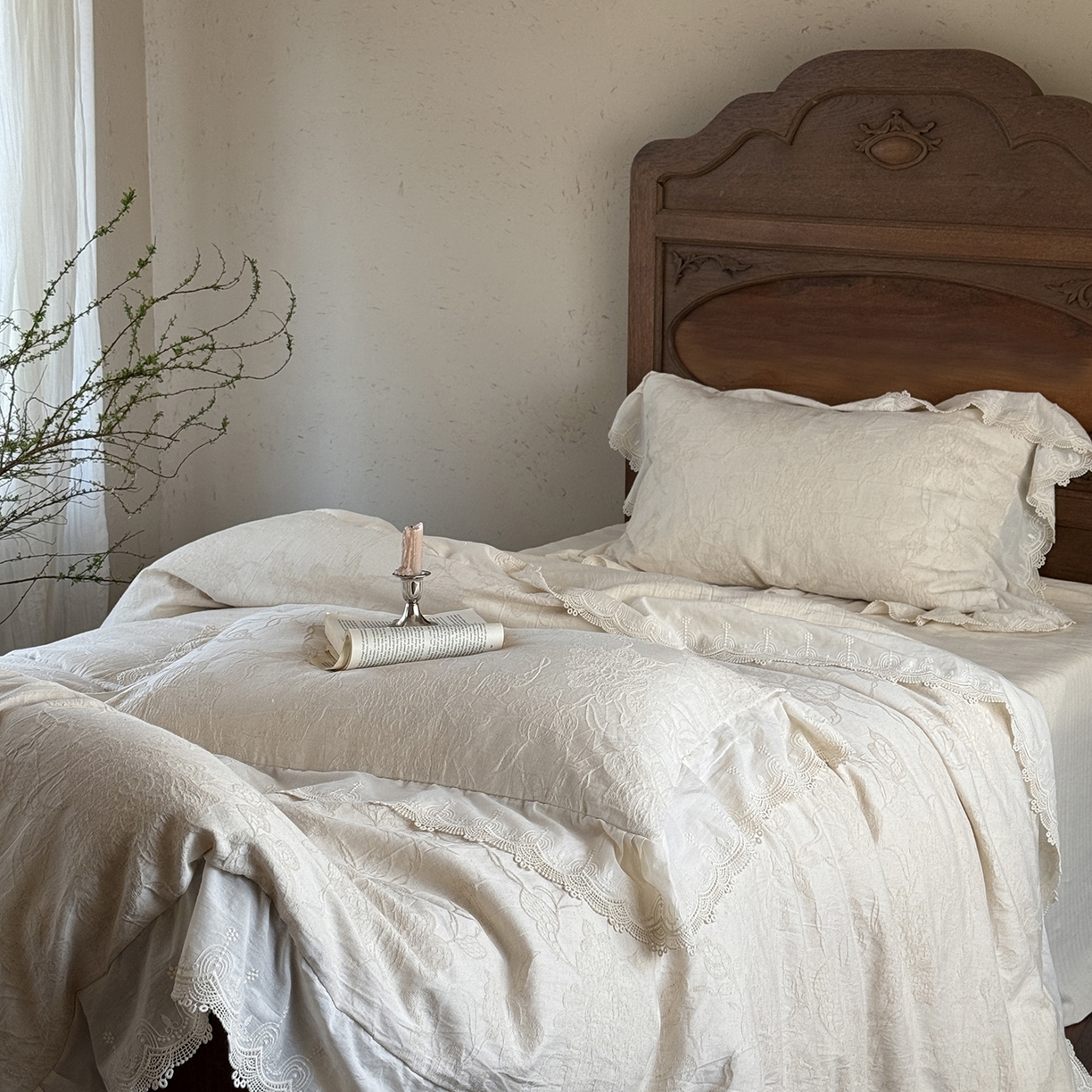 91家纺网 家纺一手货源 找家纺 （总）MIU缪家居 2026新款色织提花棉麻四件套-月光织锦