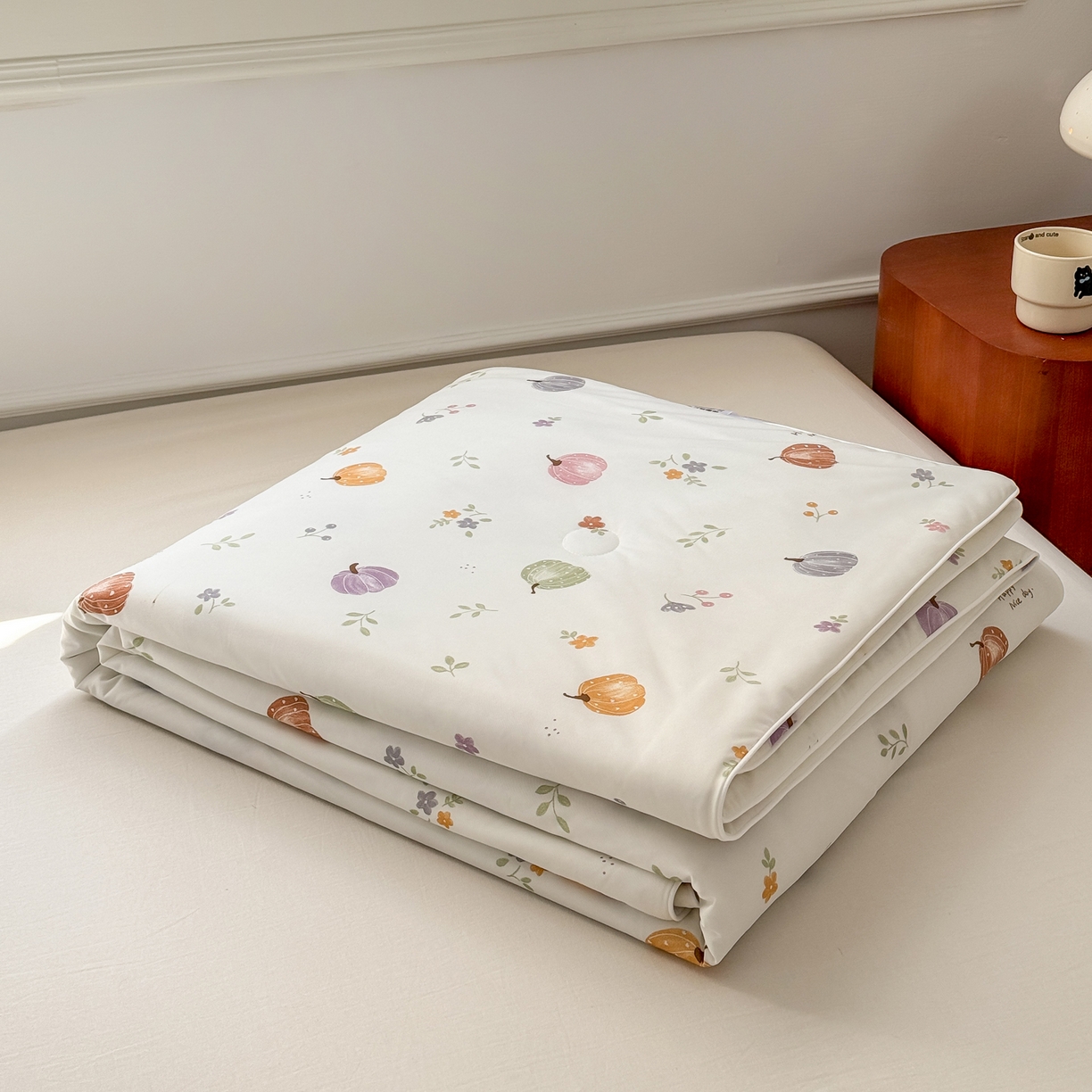 91家纺网 家纺一手货源 找家纺 雯雨家纺 2026新款A类凉感丝夏被夏凉被空调被 彩色南瓜