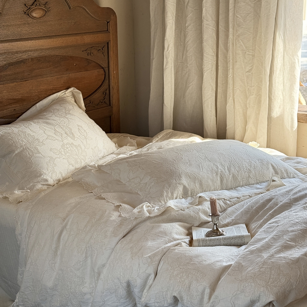 91家纺网 家纺一手货源 找家纺 （总）MIU缪家居 2026新款色织提花棉麻四件套-月光织锦