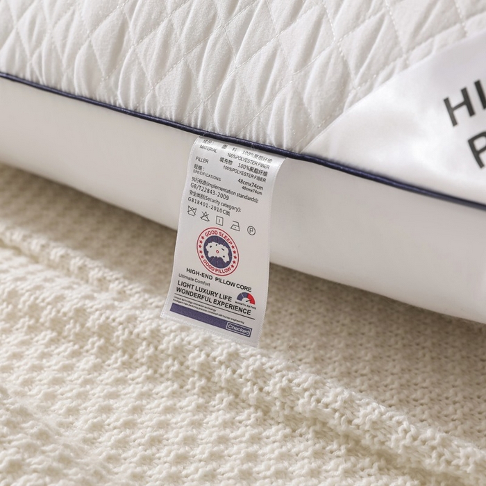 91家纺网 家纺一手货源 找家纺 乐窝家纺仓储 2026外贸跨境爆款 格纹冷灰单边绗绣枕头枕芯 格纹冷灰-单边大白