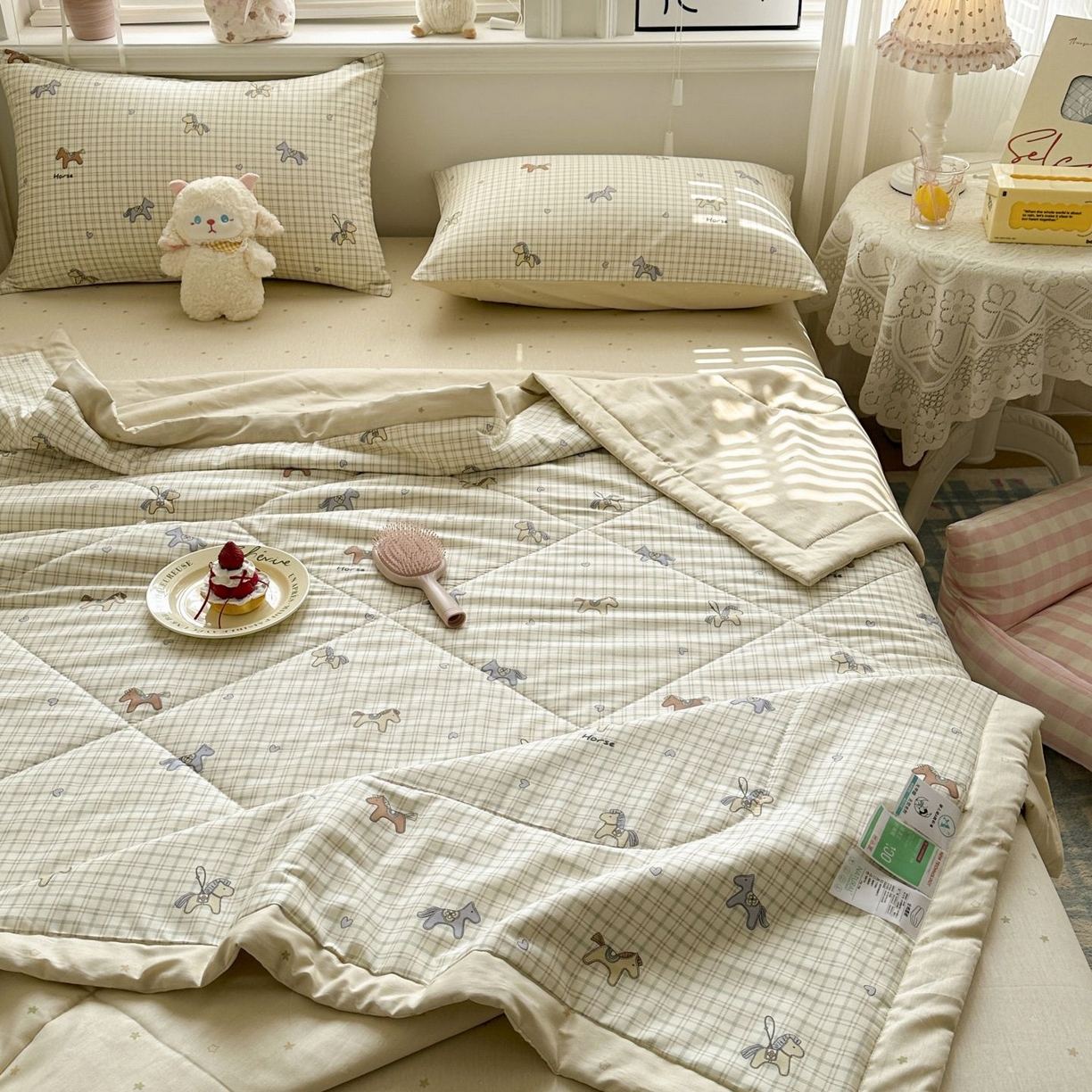 91家纺网 家纺一手货源 找家纺 棉森家纺 2026春夏新款全棉纯棉棉花夏被夏凉被空调被-风格一 马到成功