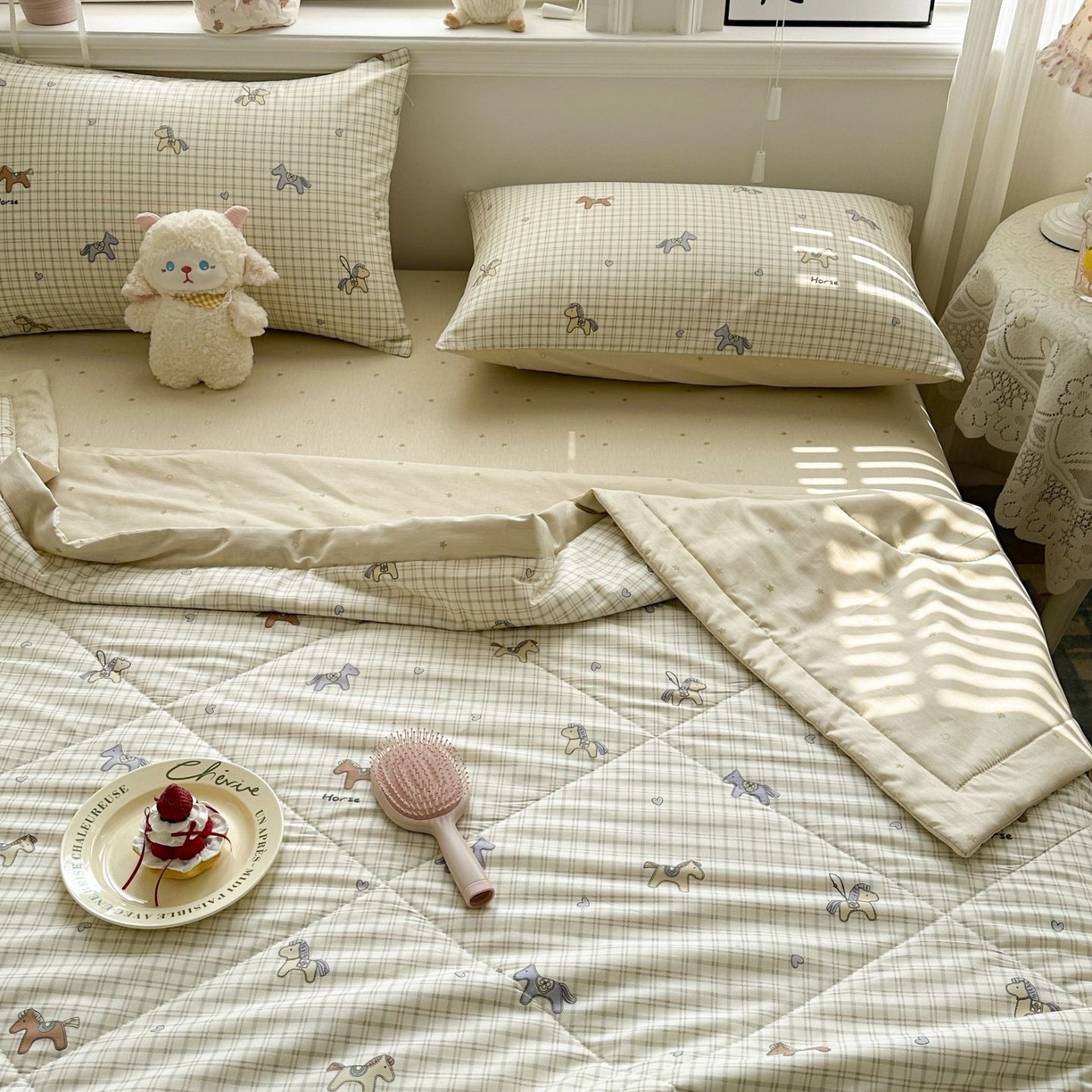 91家纺网 家纺一手货源 找家纺 棉森家纺 2026春夏新款全棉纯棉棉花夏被夏凉被空调被-风格一 马到成功