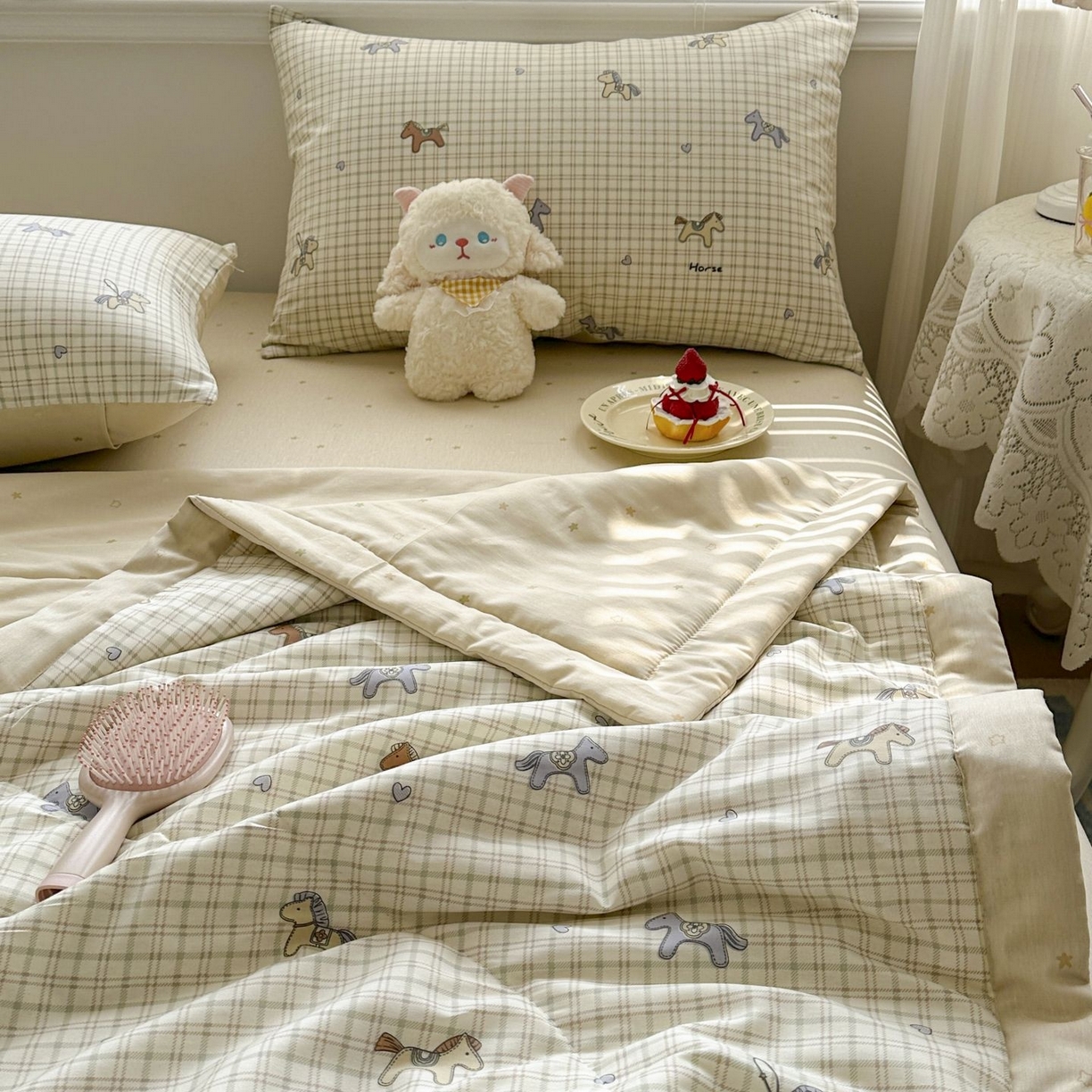 91家纺网 家纺一手货源 找家纺 棉森家纺 2026春夏新款全棉纯棉棉花夏被夏凉被空调被-风格一 马到成功