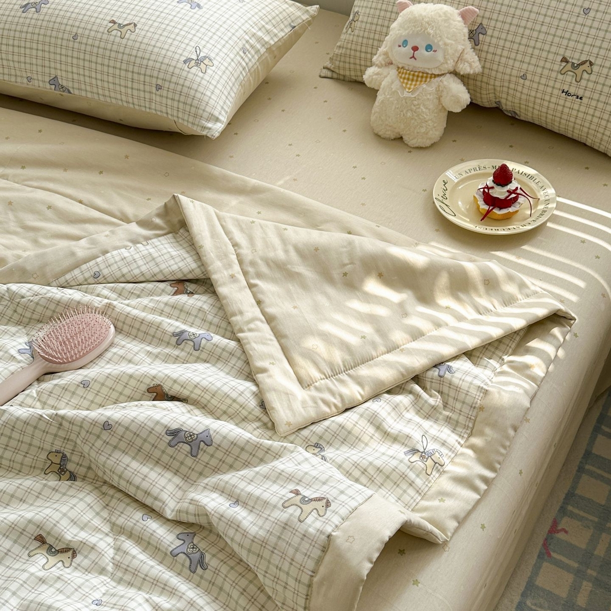 91家纺网 家纺一手货源 找家纺 棉森家纺 2026春夏新款全棉纯棉棉花夏被夏凉被空调被-风格一 马到成功