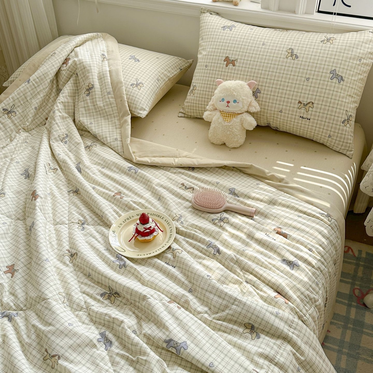 91家纺网 家纺一手货源 找家纺 棉森家纺 2026春夏新款全棉纯棉棉花夏被夏凉被空调被-风格一 马到成功