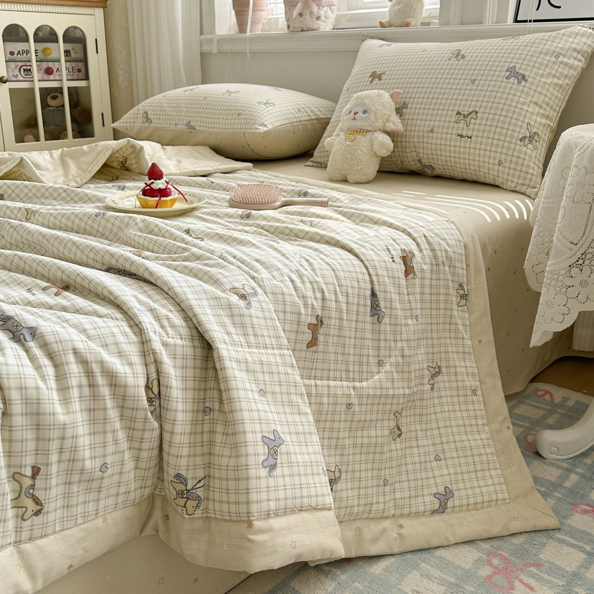 91家纺网 家纺一手货源 找家纺 棉森家纺 2026春夏新款全棉纯棉棉花夏被夏凉被空调被-风格一 马到成功