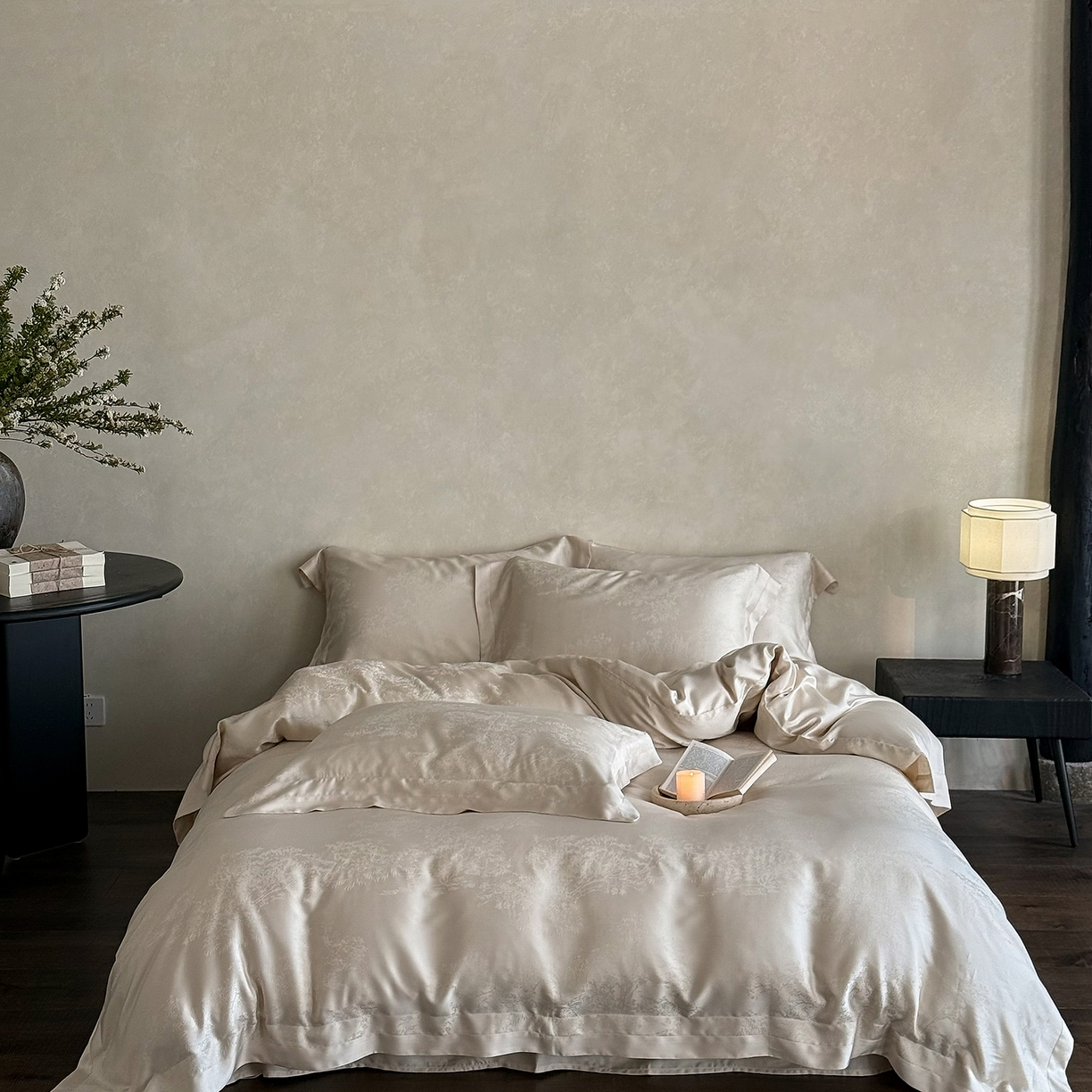 花时间 2026新款60s兰精天丝四件套-赫本天丝款会员减10 参与日常超级立减9折后不低于368/388 天丝款-赫本香槟