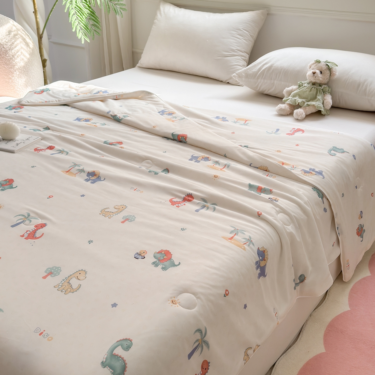 91家纺网 家纺一手货源 找家纺 雯雨家纺 2026新款A类凉感丝夏被夏凉被空调被 假日恐龙