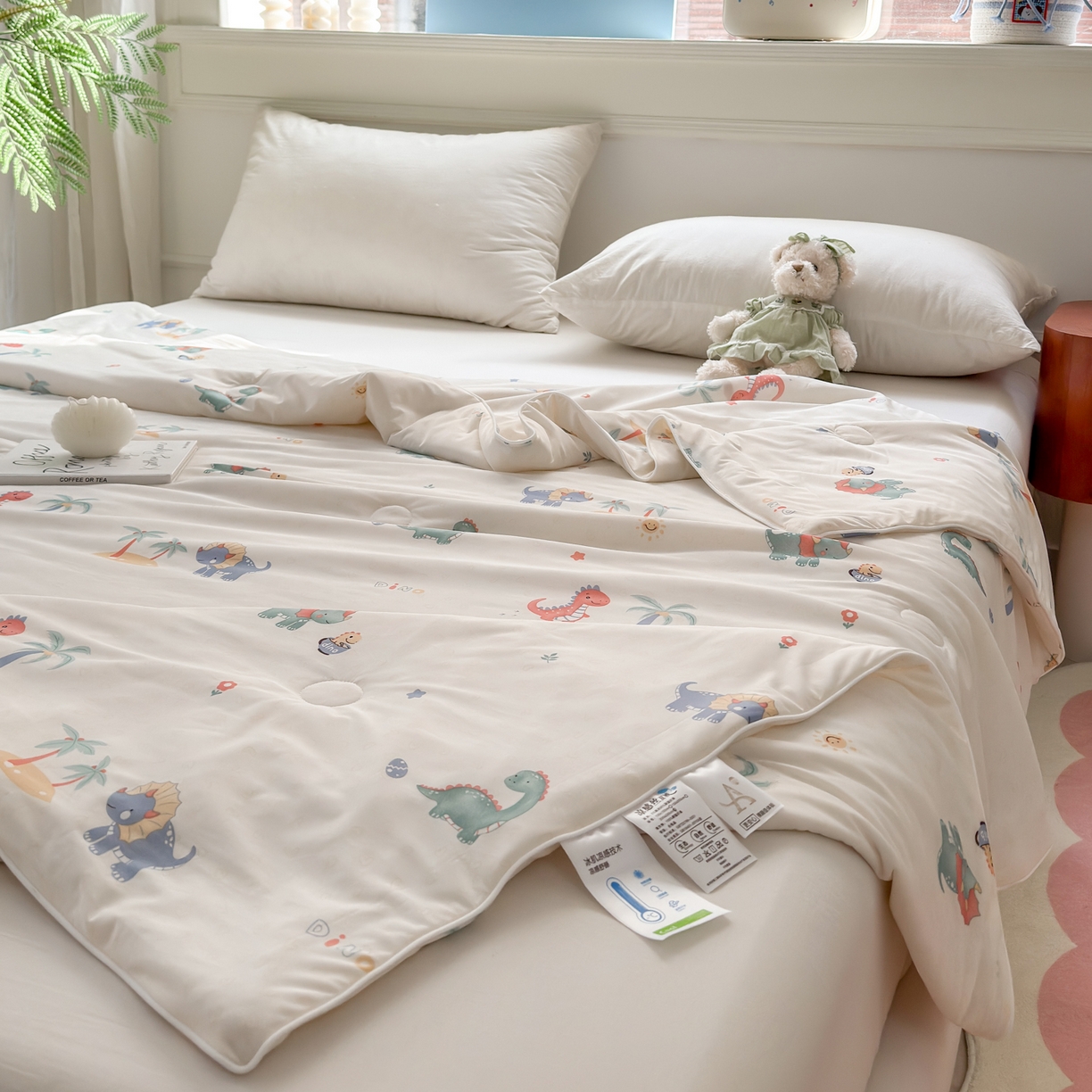 91家纺网 家纺一手货源 找家纺 雯雨家纺 2026新款A类凉感丝夏被夏凉被空调被 假日恐龙