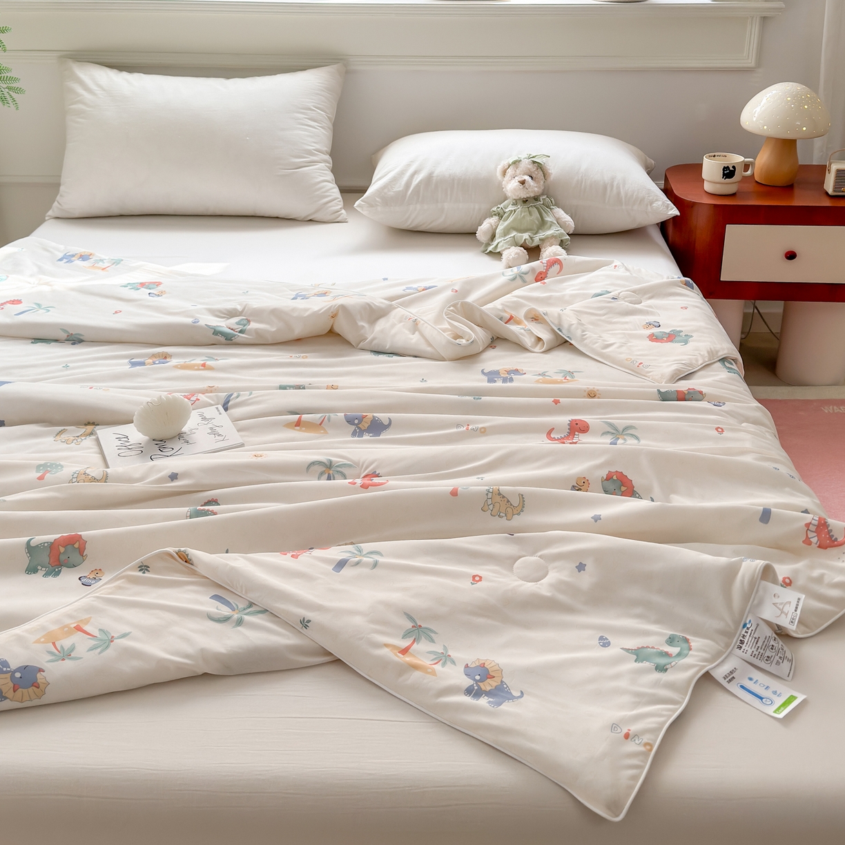 91家纺网 家纺一手货源 找家纺 雯雨家纺 2026新款A类凉感丝夏被夏凉被空调被 假日恐龙