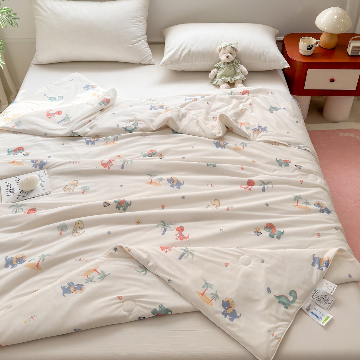 91家纺网 家纺一手货源 找家纺 雯雨家纺 2026新款A类凉感丝夏被夏凉被空调被 假日恐龙