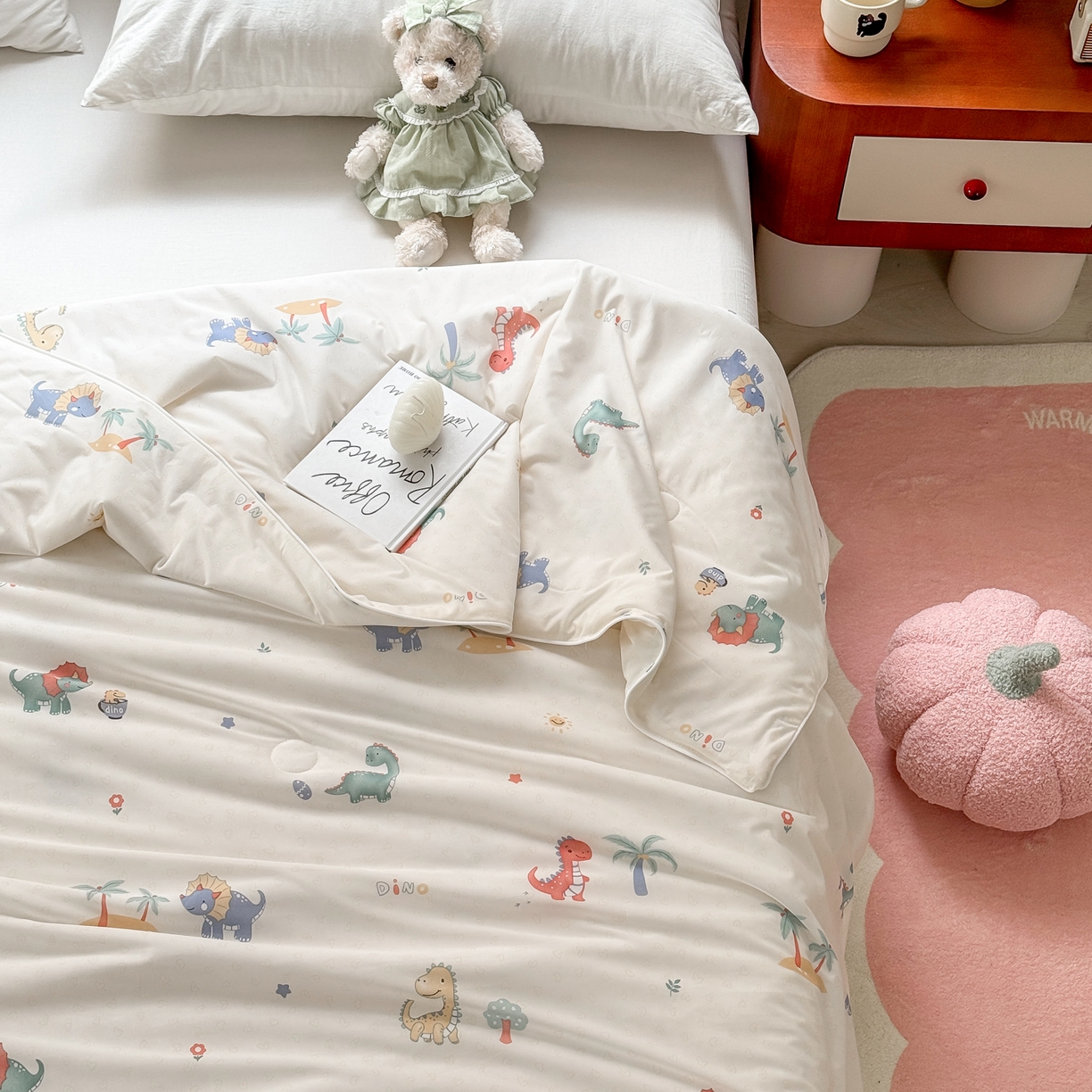 91家纺网 家纺一手货源 找家纺 雯雨家纺 2026新款A类凉感丝夏被夏凉被空调被 假日恐龙