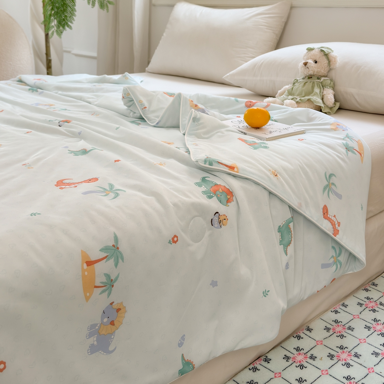 91家纺网 家纺一手货源 找家纺 雯雨家纺 2026新款A类凉感丝夏被夏凉被空调被 恐龙奇遇