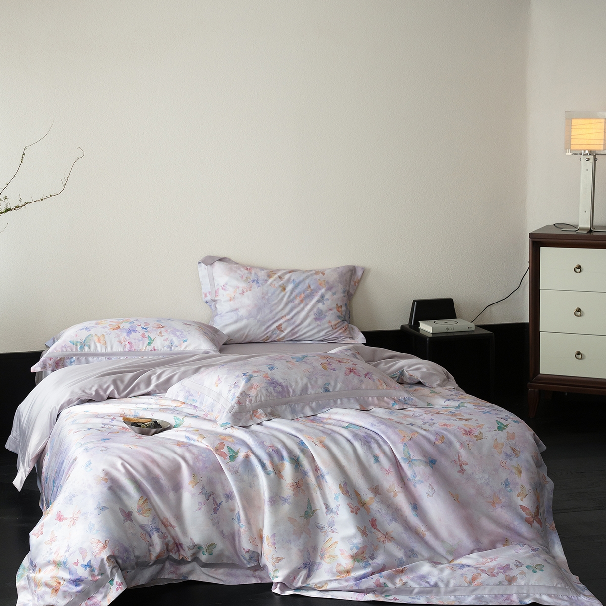 91家纺网 家纺一手货源 找家纺 花时间 2026新款60s天丝棉四件套 （会员减10 参与日常超级立减9折后不低于368/388） 瑶池仙境-紫