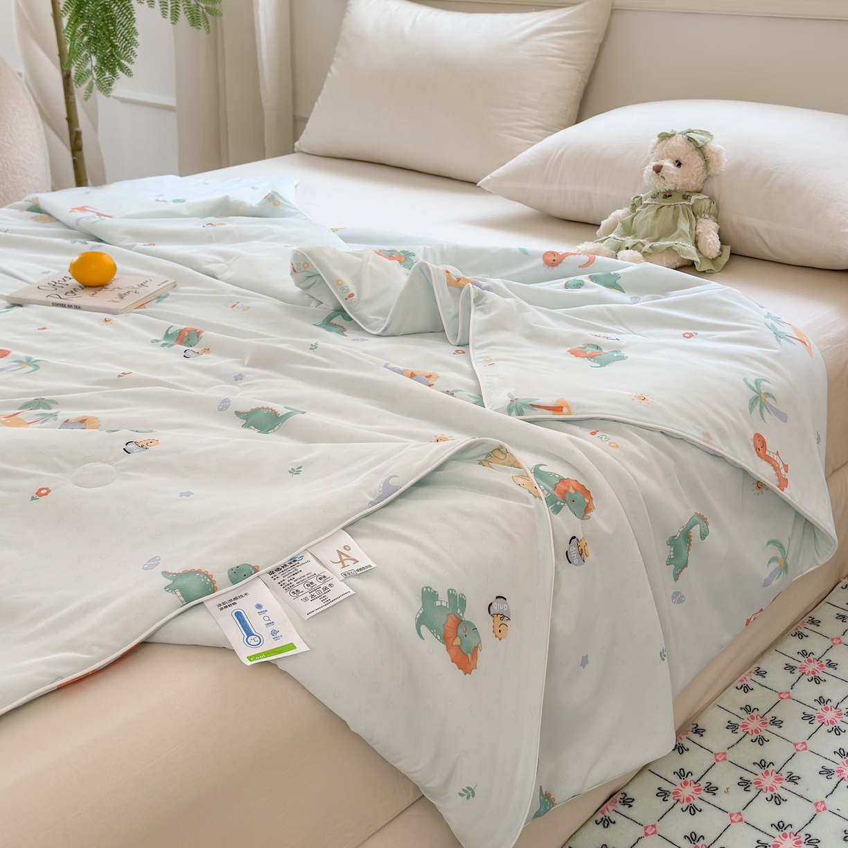 91家纺网 家纺一手货源 找家纺 雯雨家纺 2026新款A类凉感丝夏被夏凉被空调被 恐龙奇遇