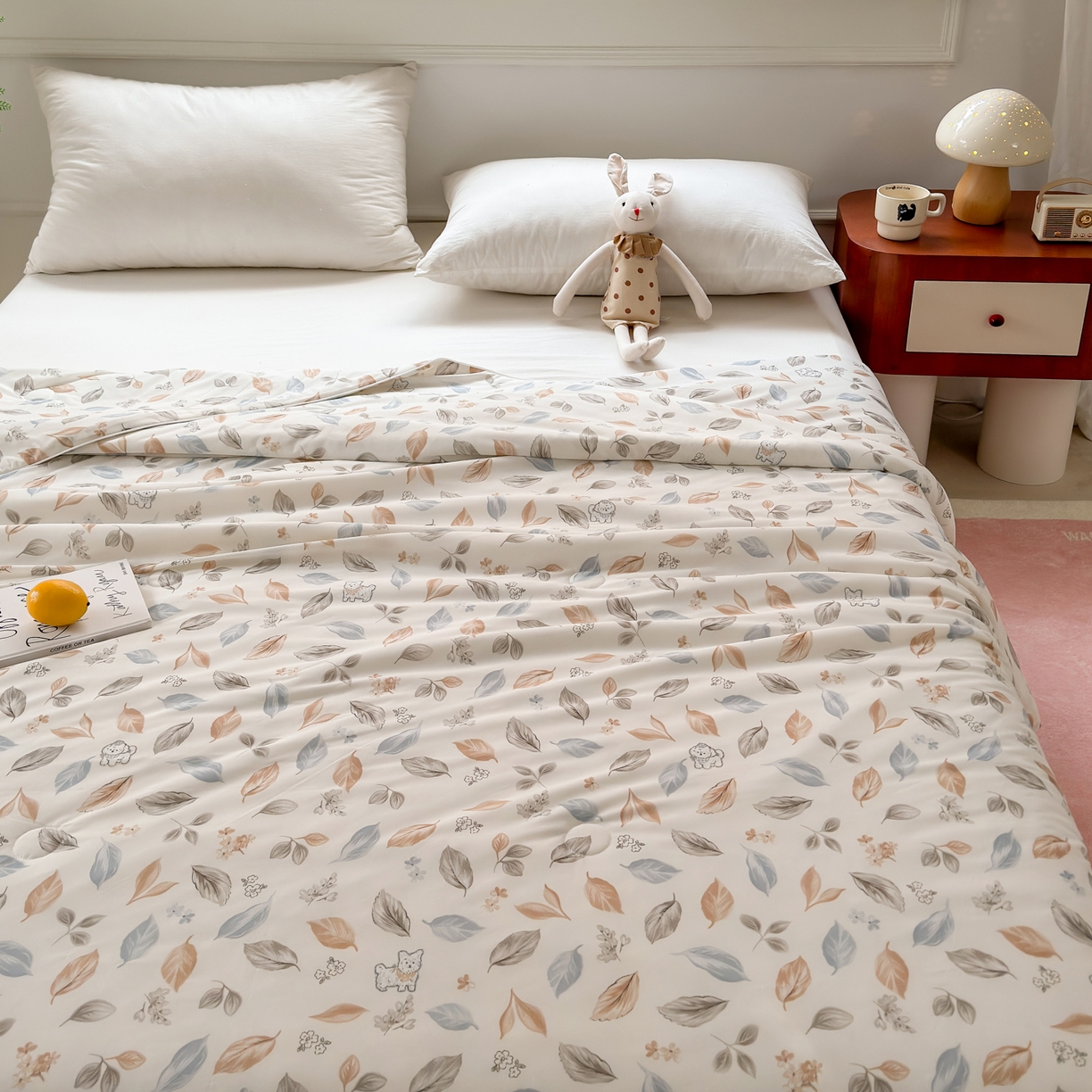 91家纺网 家纺一手货源 找家纺 雯雨家纺 2026新款A类凉感丝夏被夏凉被空调被 林间叶语