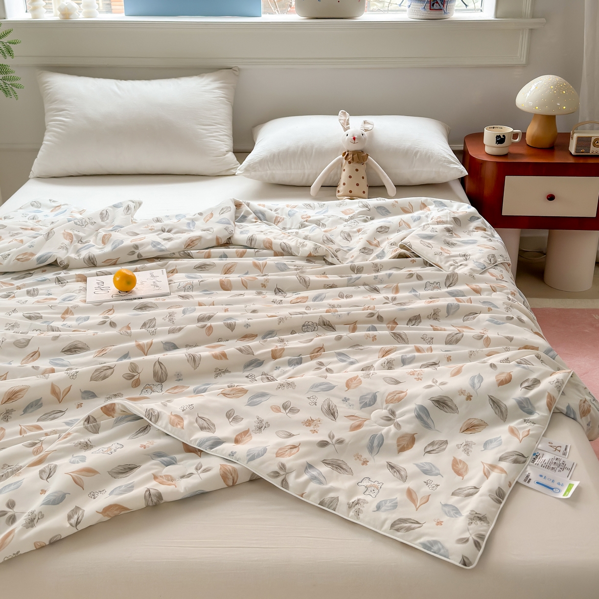 91家纺网 家纺一手货源 找家纺 雯雨家纺 2026新款A类凉感丝夏被夏凉被空调被 林间叶语