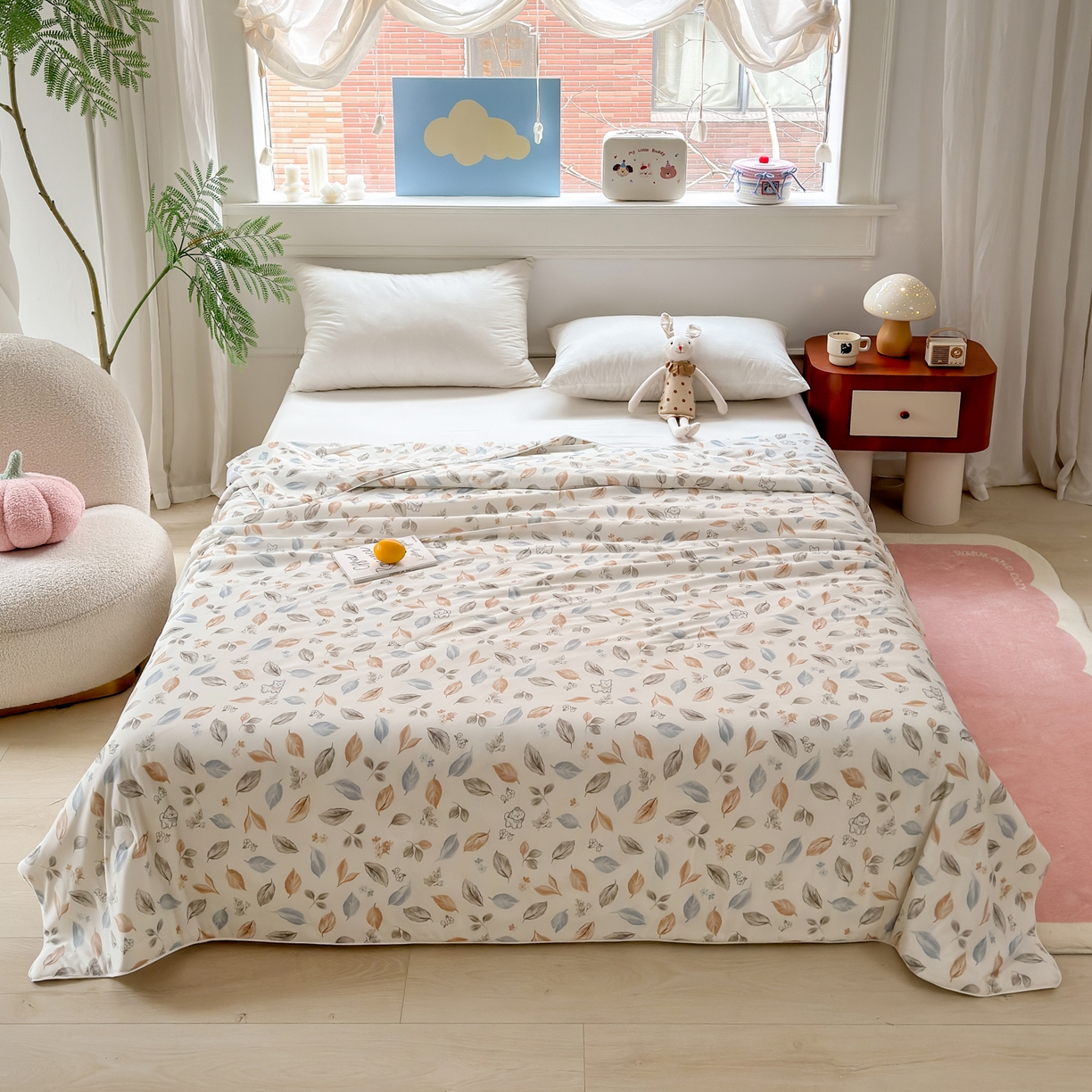 91家纺网 家纺一手货源 找家纺 雯雨家纺 2026新款A类凉感丝夏被夏凉被空调被 林间叶语