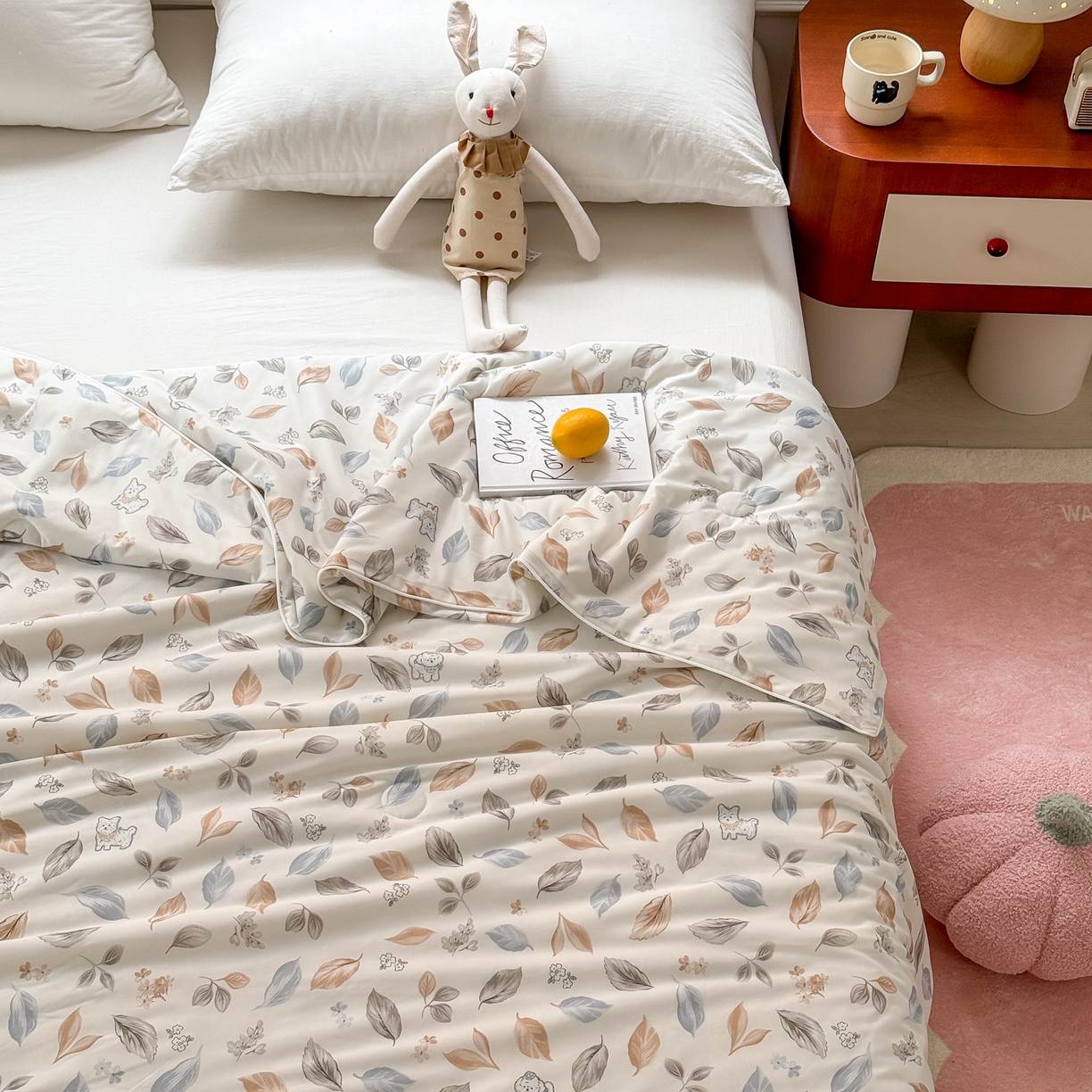 91家纺网 家纺一手货源 找家纺 雯雨家纺 2026新款A类凉感丝夏被夏凉被空调被 林间叶语