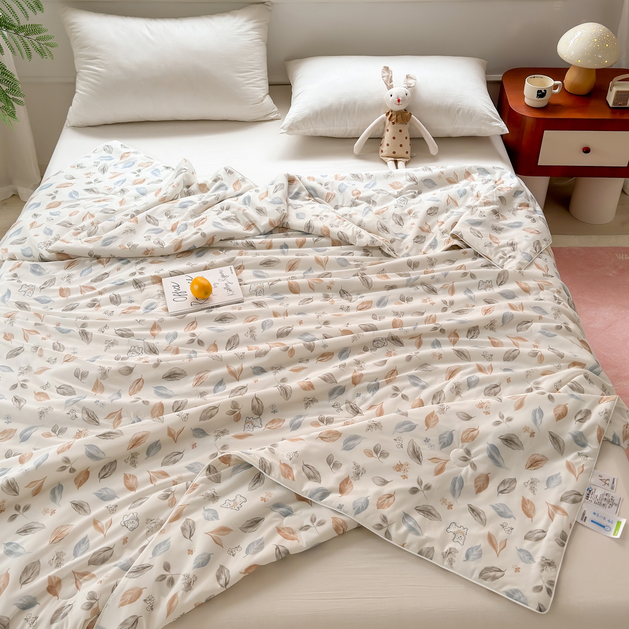 91家纺网 家纺一手货源 找家纺 雯雨家纺 2026新款A类凉感丝夏被夏凉被空调被 林间叶语