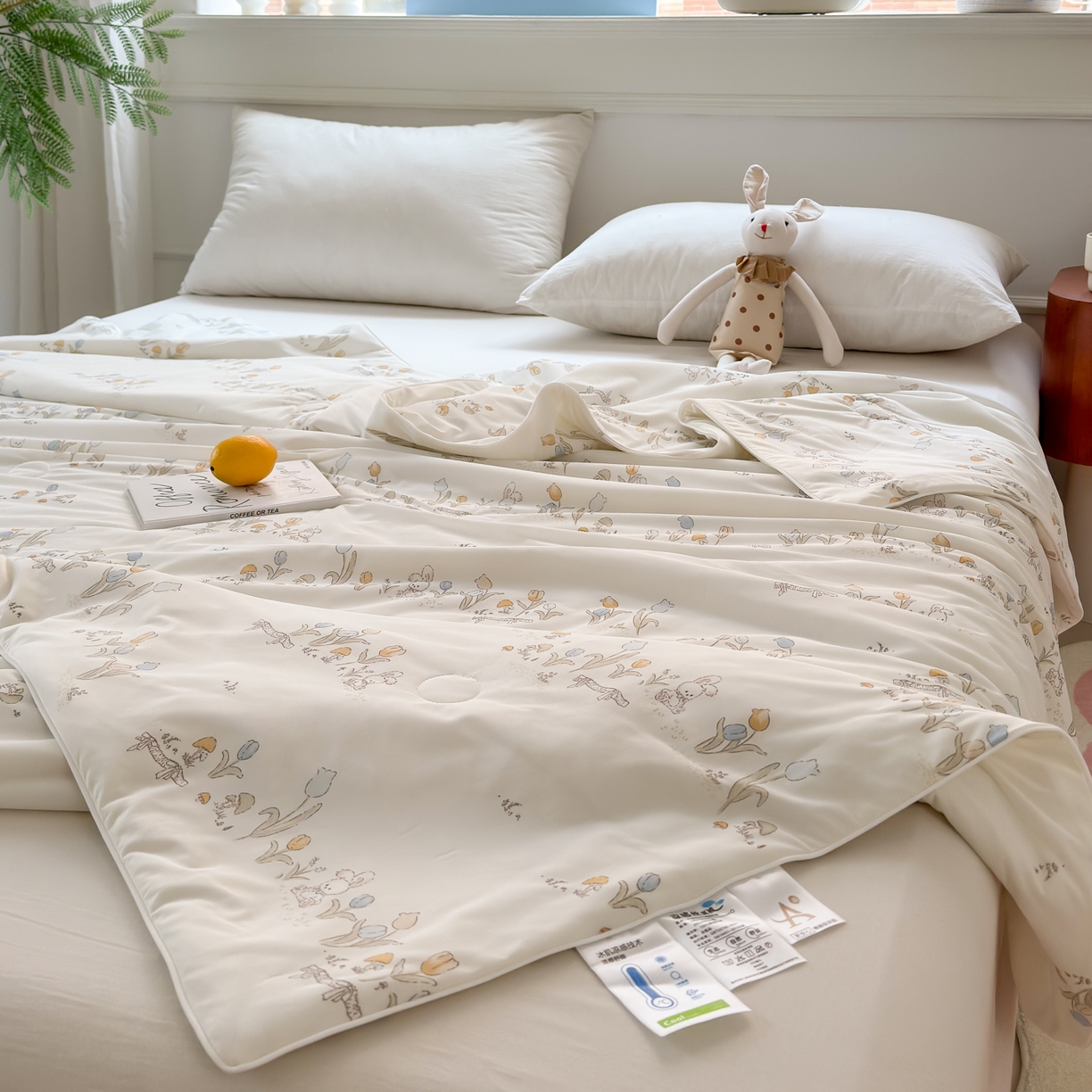 91家纺网 家纺一手货源 找家纺 雯雨家纺 2026新款A类凉感丝夏被夏凉被空调被 绿野花踪