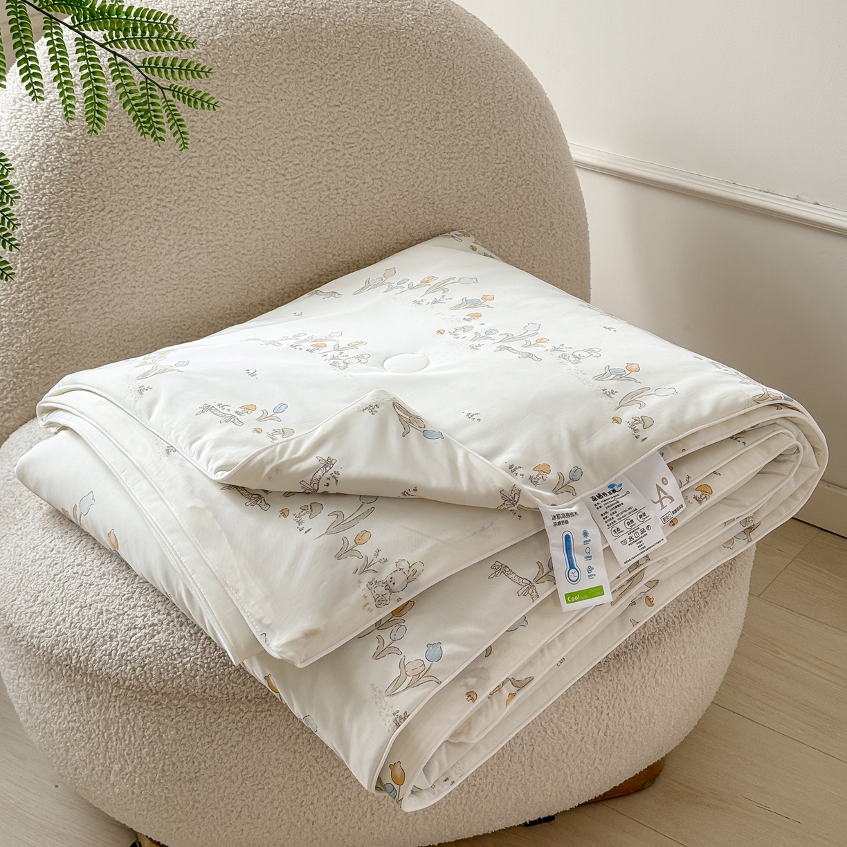 91家纺网 家纺一手货源 找家纺 雯雨家纺 2026新款A类凉感丝夏被夏凉被空调被 绿野花踪