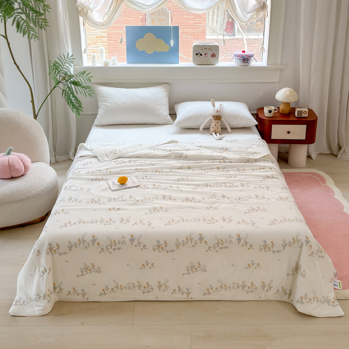 91家纺网 家纺一手货源 找家纺 雯雨家纺 2026新款A类凉感丝夏被夏凉被空调被 绿野花踪