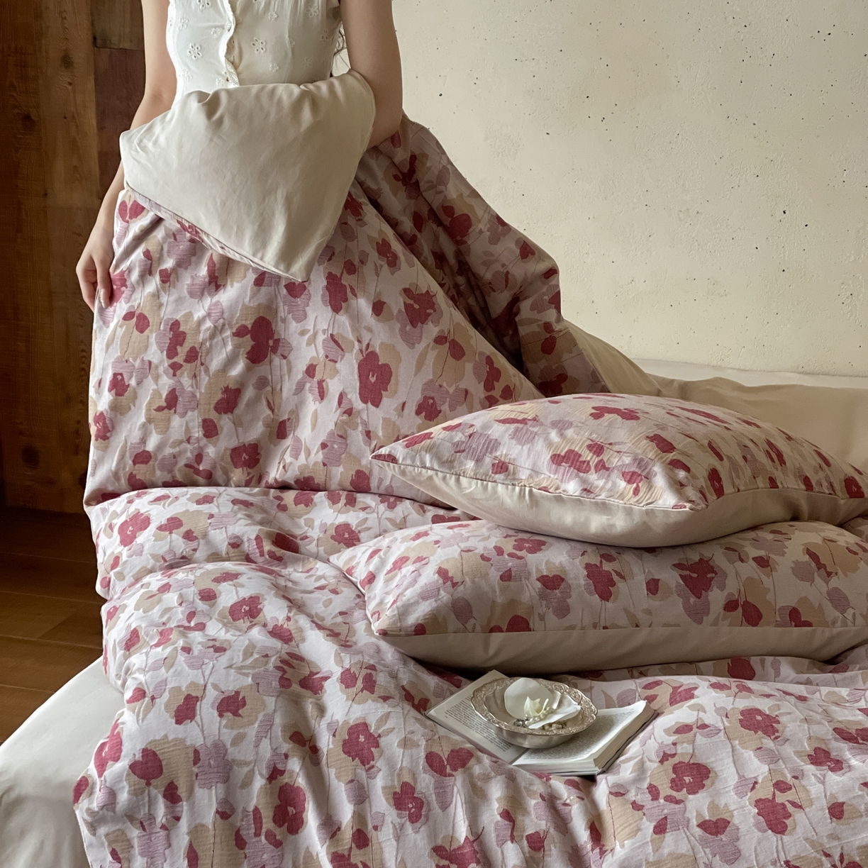 91家纺网 家纺一手货源 找家纺 （总）云上 2026春夏新款全棉纯棉色织大提花四件套-邂逅（控价说明：活动后/券后售价不低于338，（建议参考定价408起）