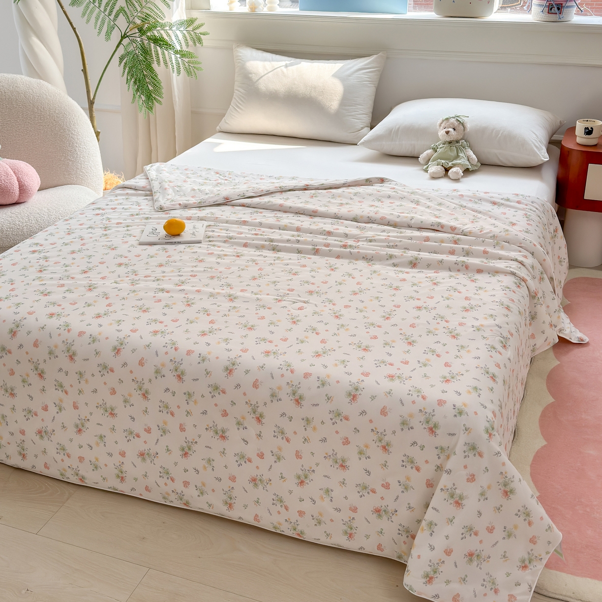 91家纺网 家纺一手货源 找家纺 雯雨家纺 2026新款A类凉感丝夏被夏凉被空调被 莫奈花田