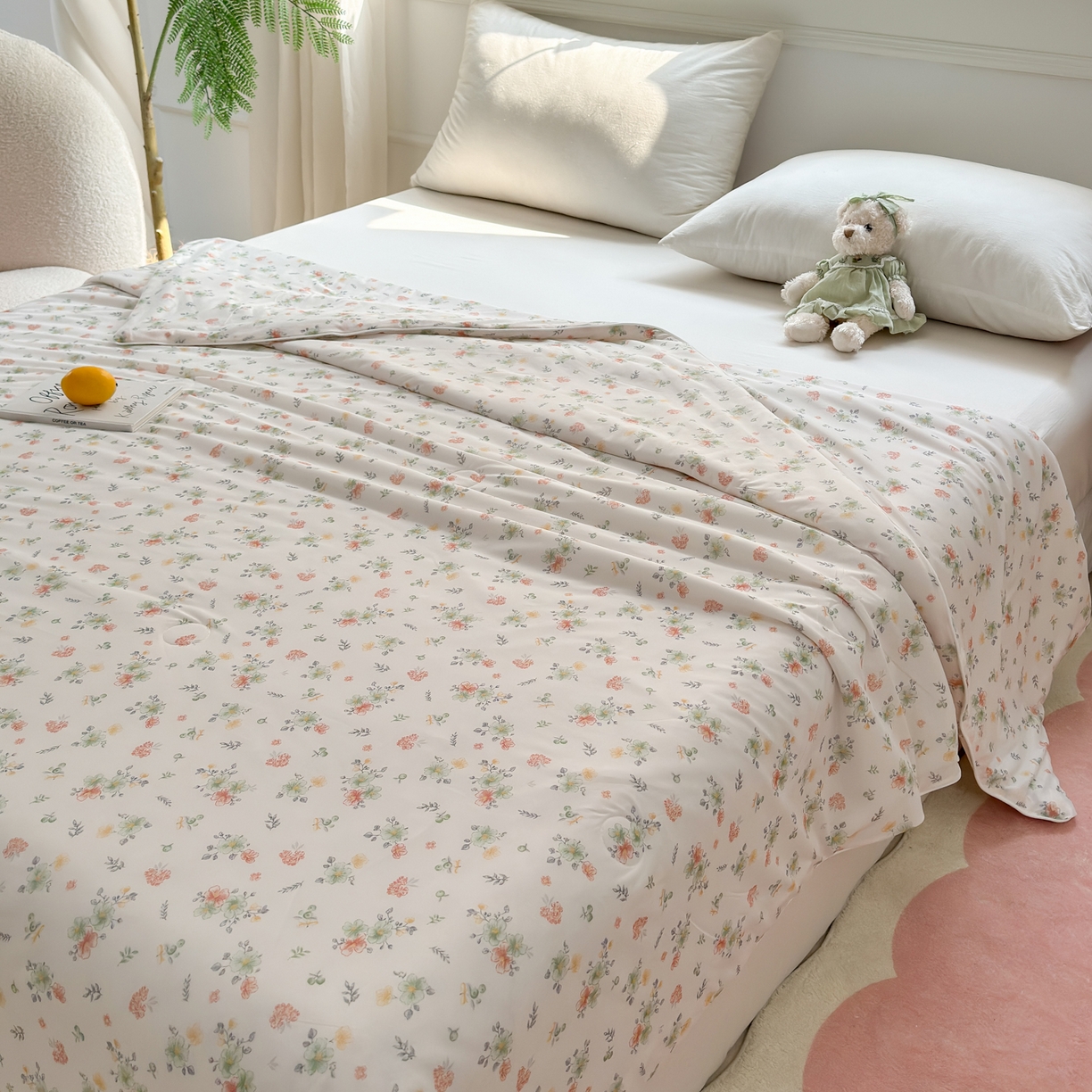 91家纺网 家纺一手货源 找家纺 雯雨家纺 2026新款A类凉感丝夏被夏凉被空调被 莫奈花田