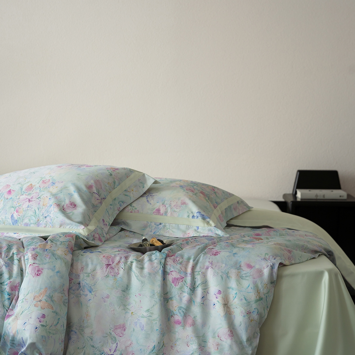 91家纺网 家纺一手货源 找家纺 花时间 2026新款60s天丝棉四件套 （会员减10 参与日常超级立减9折后不低于368/388） 郁见花海-绿