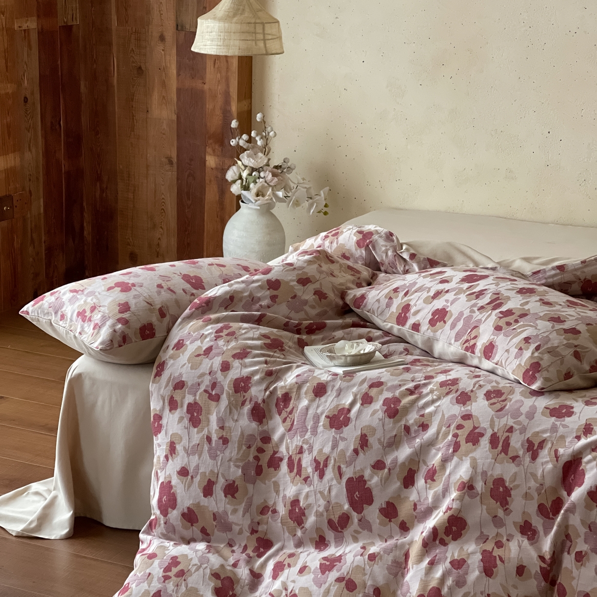 91家纺网 家纺一手货源 找家纺 云上 2026春夏新款全棉纯棉色织大提花四件套-邂逅（控价说明：活动后/券后售价不低于338，（建议参考定价408起） 邂逅-粉