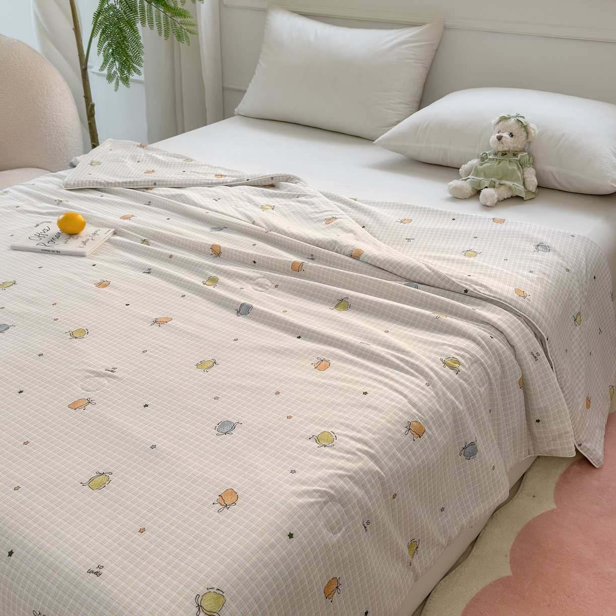 91家纺网 家纺一手货源 找家纺 雯雨家纺 2026新款A类凉感丝夏被夏凉被空调被 奶糯果趣