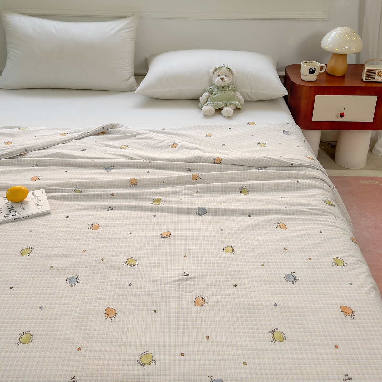 91家纺网 家纺一手货源 找家纺 雯雨家纺 2026新款A类凉感丝夏被夏凉被空调被 奶糯果趣