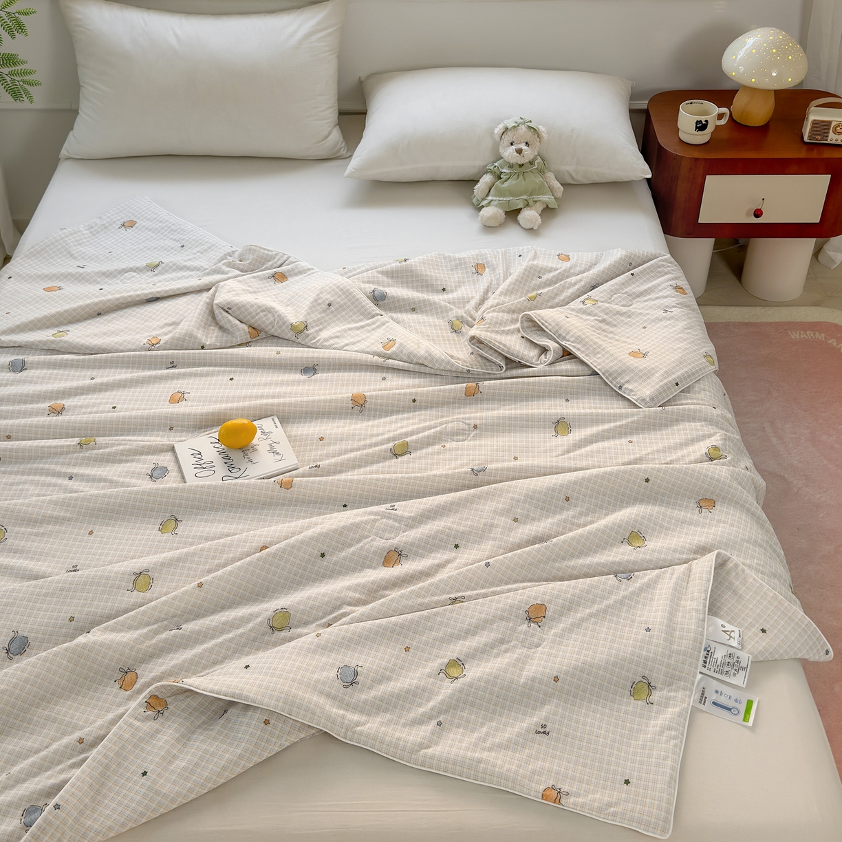 91家纺网 家纺一手货源 找家纺 雯雨家纺 2026新款A类凉感丝夏被夏凉被空调被 奶糯果趣