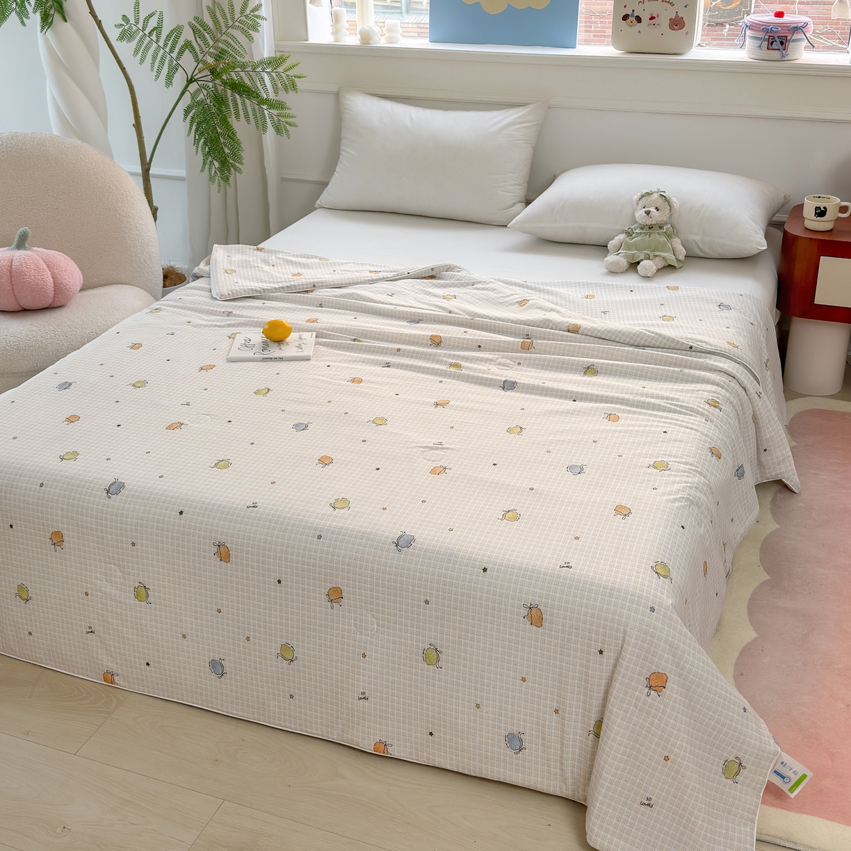 91家纺网 家纺一手货源 找家纺 雯雨家纺 2026新款A类凉感丝夏被夏凉被空调被 奶糯果趣