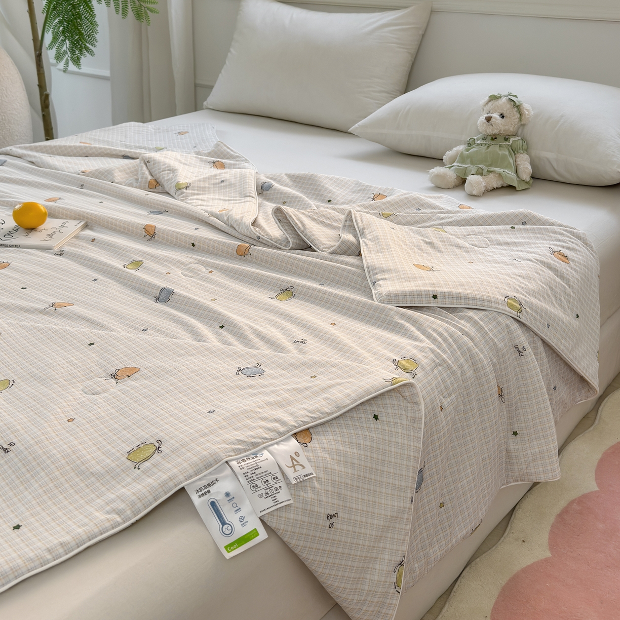 91家纺网 家纺一手货源 找家纺 雯雨家纺 2026新款A类凉感丝夏被夏凉被空调被 奶糯果趣