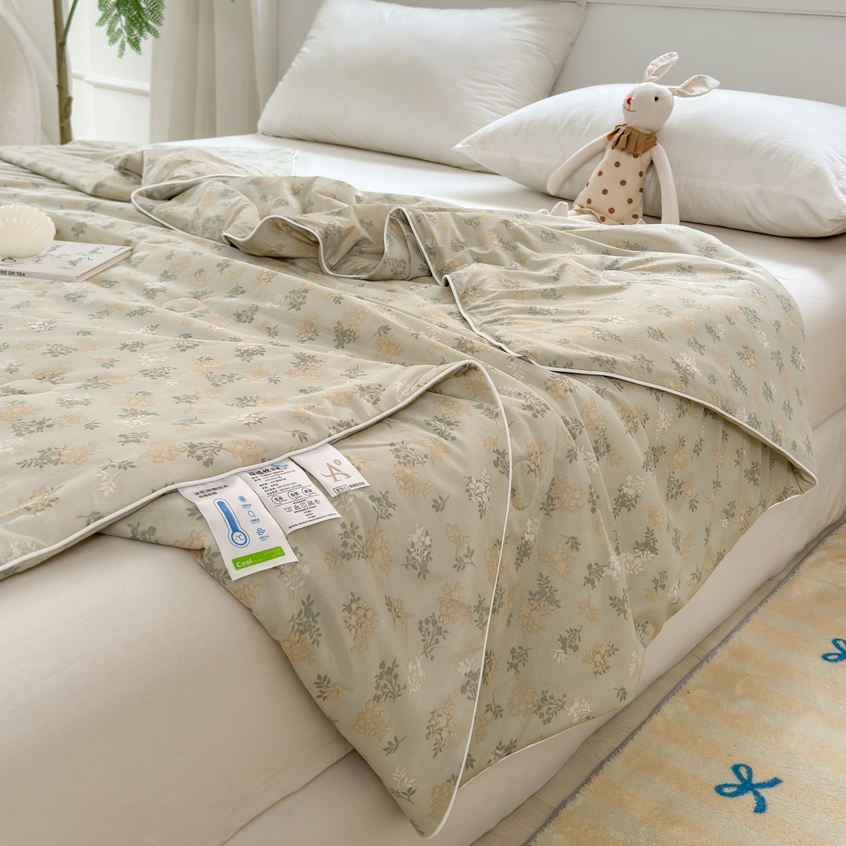 91家纺网 家纺一手货源 找家纺 雯雨家纺 2026新款A类凉感丝夏被夏凉被空调被 秋韵花影