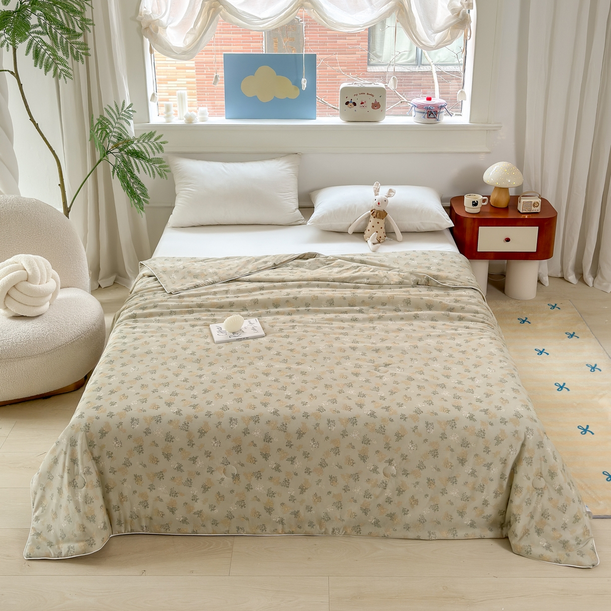 91家纺网 家纺一手货源 找家纺 雯雨家纺 2026新款A类凉感丝夏被夏凉被空调被 秋韵花影