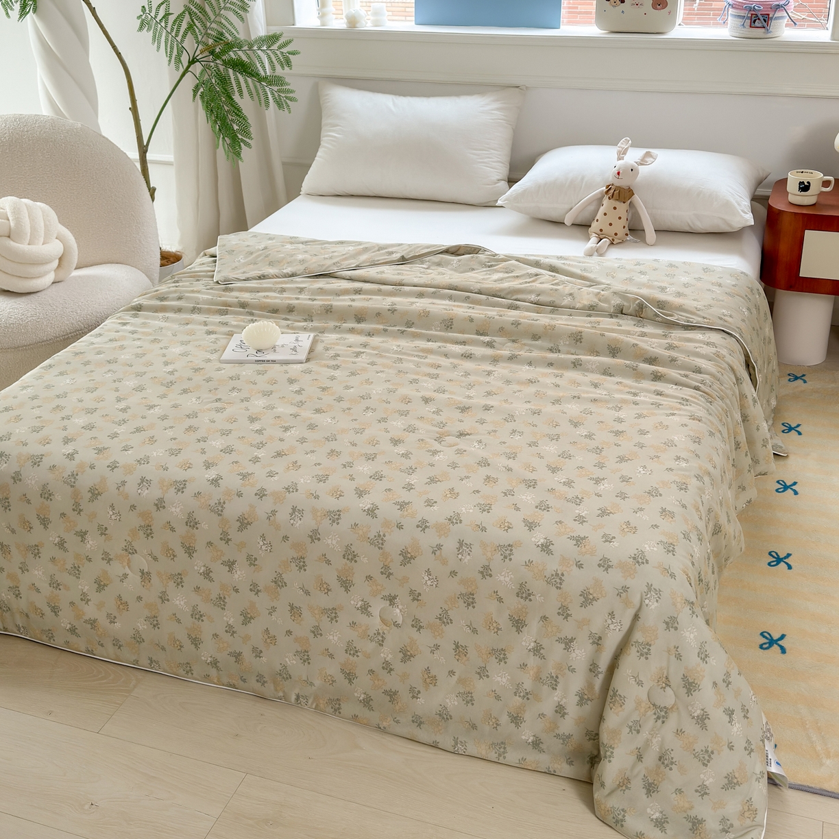 91家纺网 家纺一手货源 找家纺 雯雨家纺 2026新款A类凉感丝夏被夏凉被空调被 秋韵花影