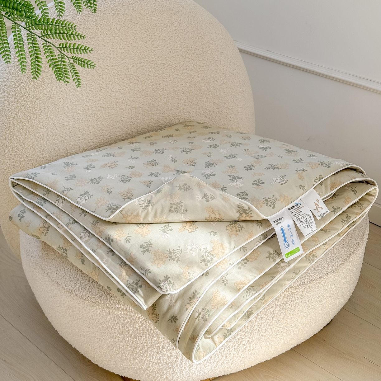 91家纺网 家纺一手货源 找家纺 雯雨家纺 2026新款A类凉感丝夏被夏凉被空调被 秋韵花影