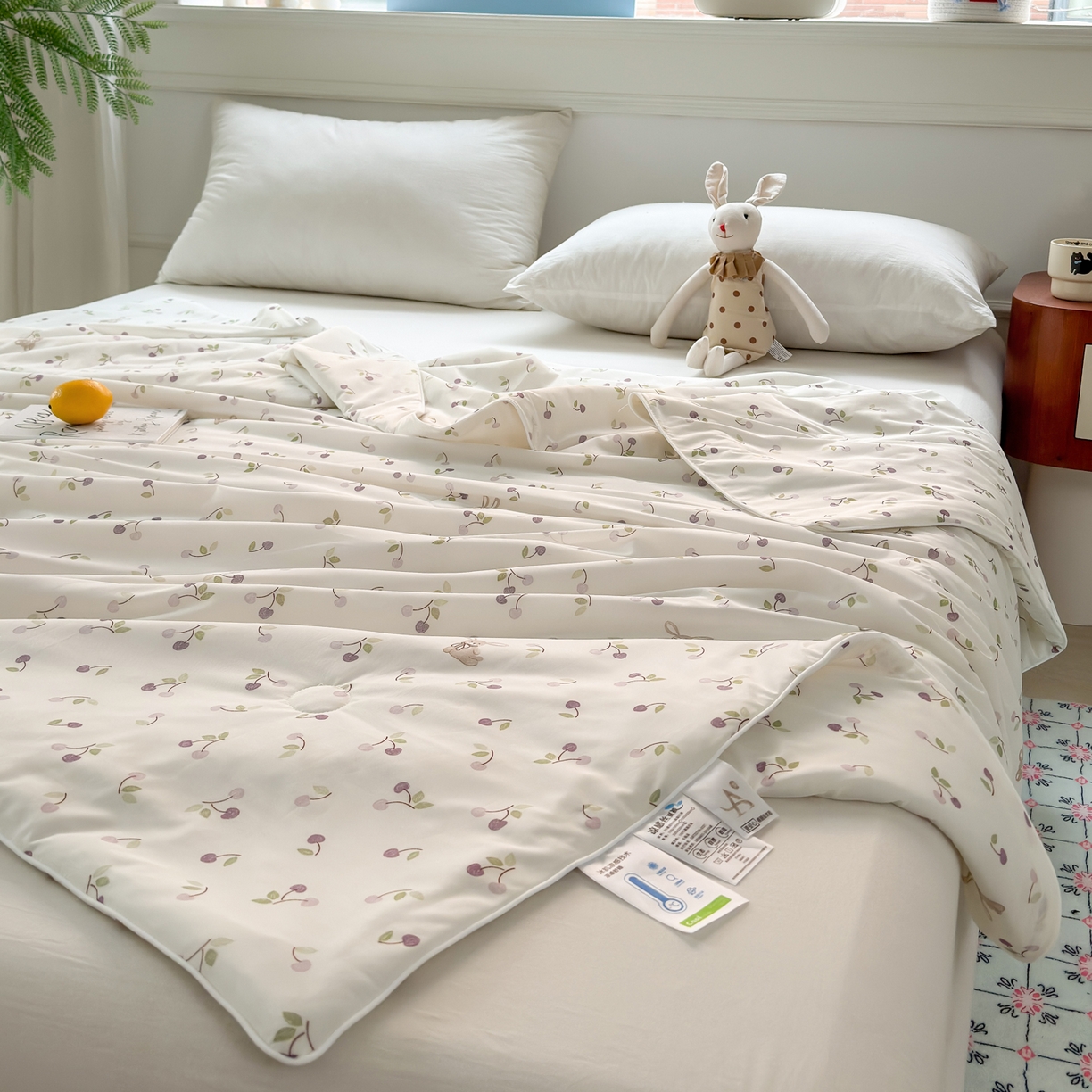 91家纺网 家纺一手货源 找家纺 雯雨家纺 2026新款A类凉感丝夏被夏凉被空调被 森屿小果