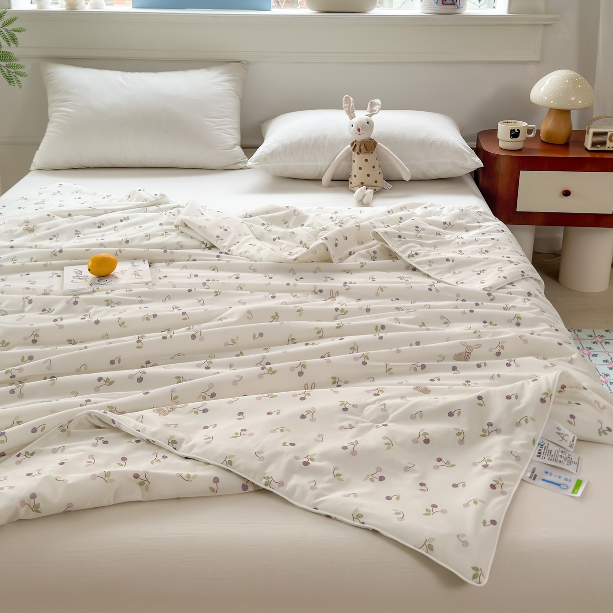 91家纺网 家纺一手货源 找家纺 雯雨家纺 2026新款A类凉感丝夏被夏凉被空调被 森屿小果