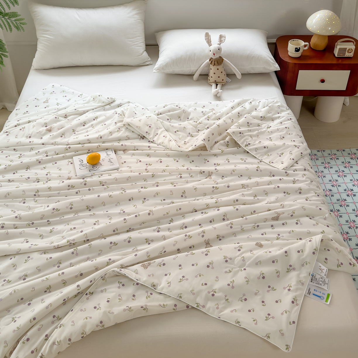 91家纺网 家纺一手货源 找家纺 雯雨家纺 2026新款A类凉感丝夏被夏凉被空调被 森屿小果