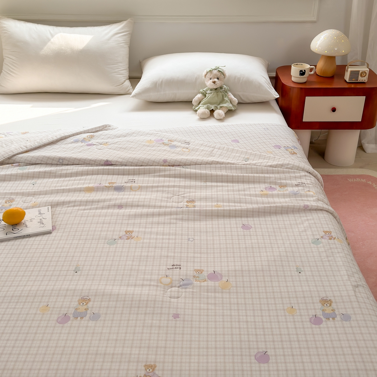 91家纺网 家纺一手货源 找家纺 雯雨家纺 2026新款A类凉感丝夏被夏凉被空调被 水果派对